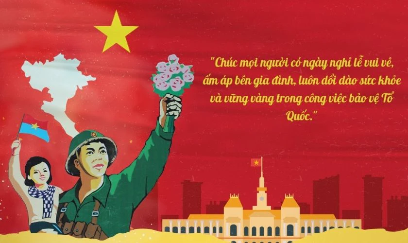 Thiệp chúc mừng 30/4 1/5 cho gia đình mới