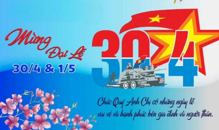Thiệp chúc mừng 30/4 1/5 cho gia đình FULL HD
