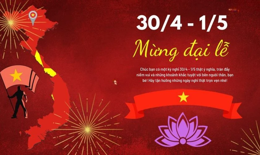 Thiệp chúc mừng 30/4 1/5 cho bạn bè