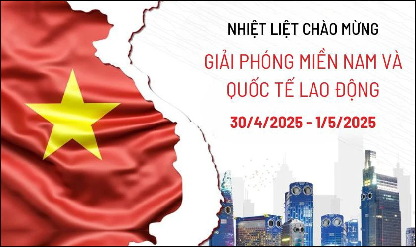 Thiệp chúc mừng 30/4 1/5 3D độc đáo mới