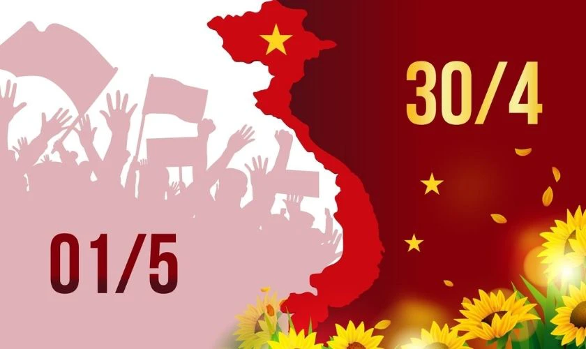 Thiệp chúc mừng 30/4 1/5 cho người yêu đẹp