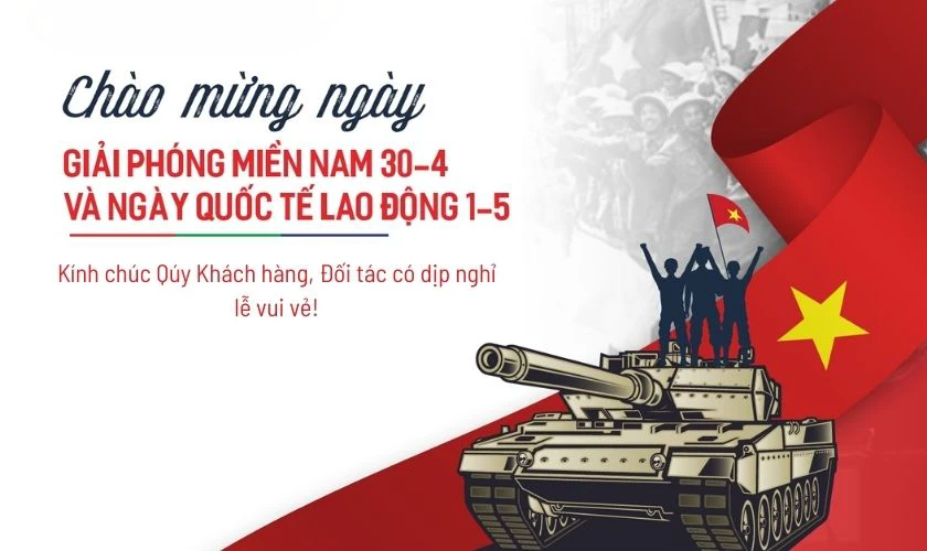 Thiệp chúc mừng 30/4 1/5 cho khách hàng