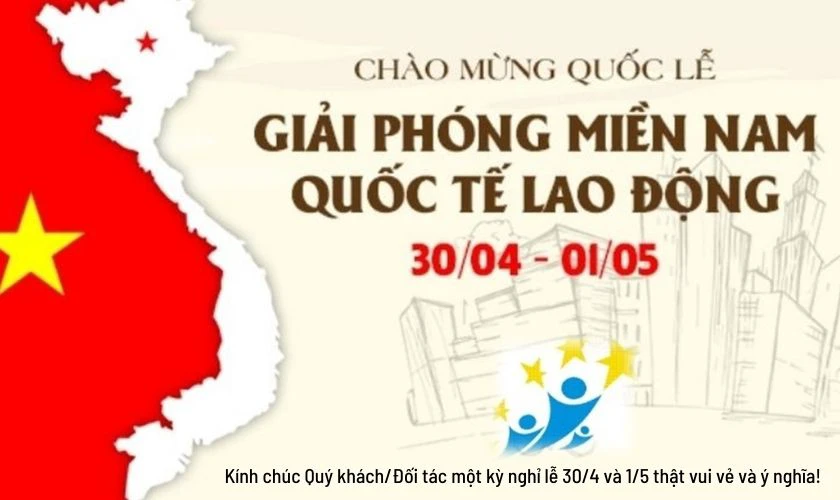 Thiệp chúc mừng 30/4 1/5 cho khách hàng mới