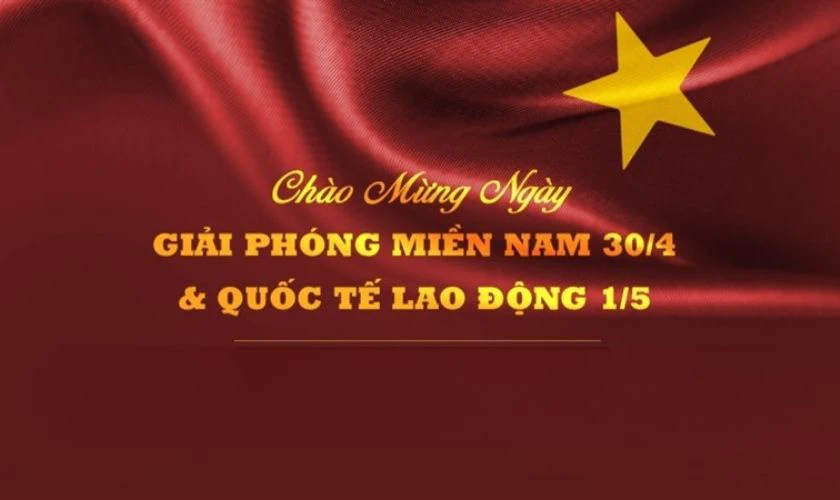 Thiệp chúc mừng 30/4 1/5 3D độc đáo HD