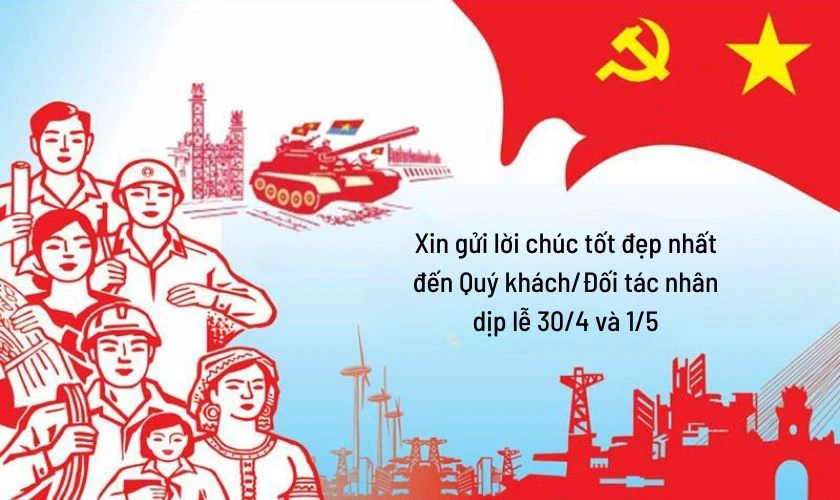 Thiệp chúc mừng 30/4 1/5 cho khách hàng ấn tượng