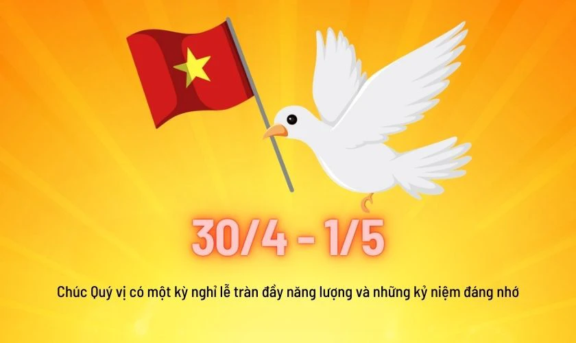 Thiệp chúc mừng 30/4 1/5 cho khách hàng nét