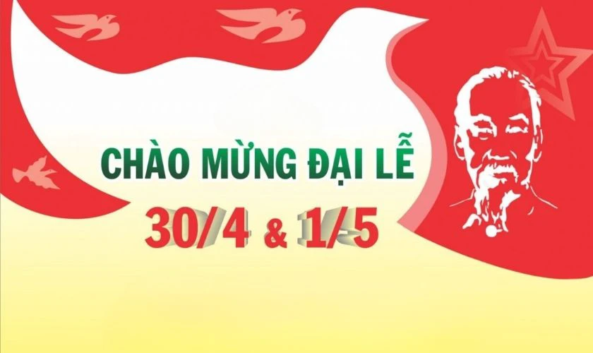 Thiệp chúc mừng 30/4 1/5 3D độc đáo 4K