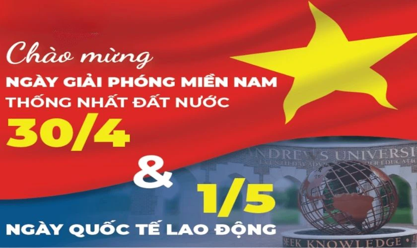 Thiệp chúc mừng 30/4 1/5 3D độc đáo 8K