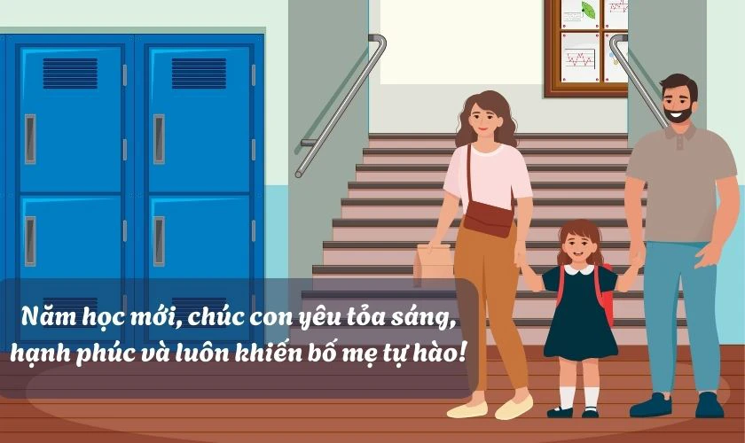 Thiệp chúc mừng khai giảng năm học mới tặng con