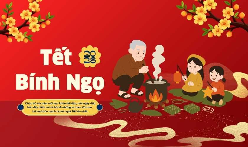 Thiệp chúc Tết 2026 cho bố mẹ