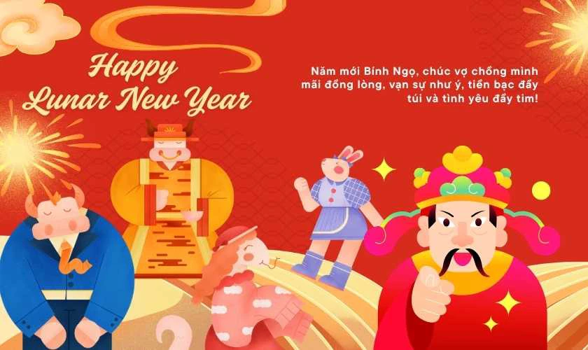 Thiệp chúc Tết 2026 cho vợ, chồng