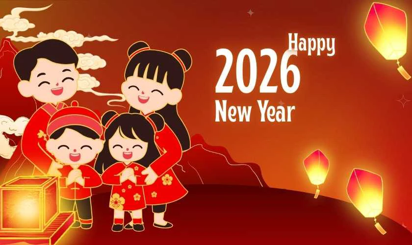 Background đón năm mới cho gia đình