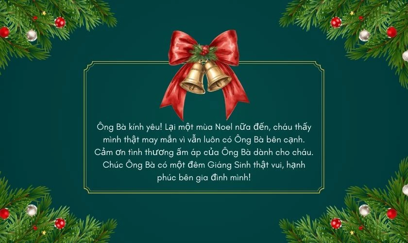 Thiệp chúc mừng Giáng sinh tone xanh lá