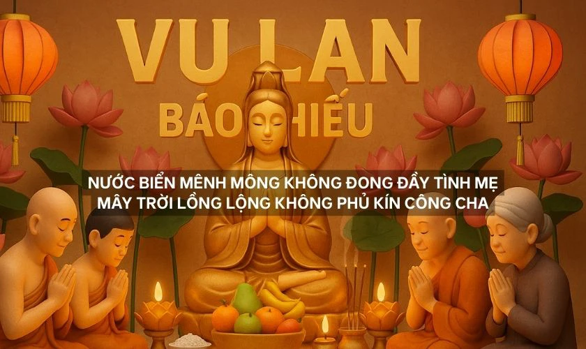Thiệp Vu Lan b&aacute;o hiếu 3D