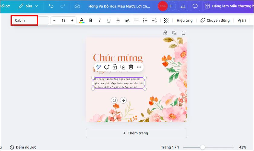 Cách tải phông chữ lên để thiết kế thiệp 8/3 trên Canva