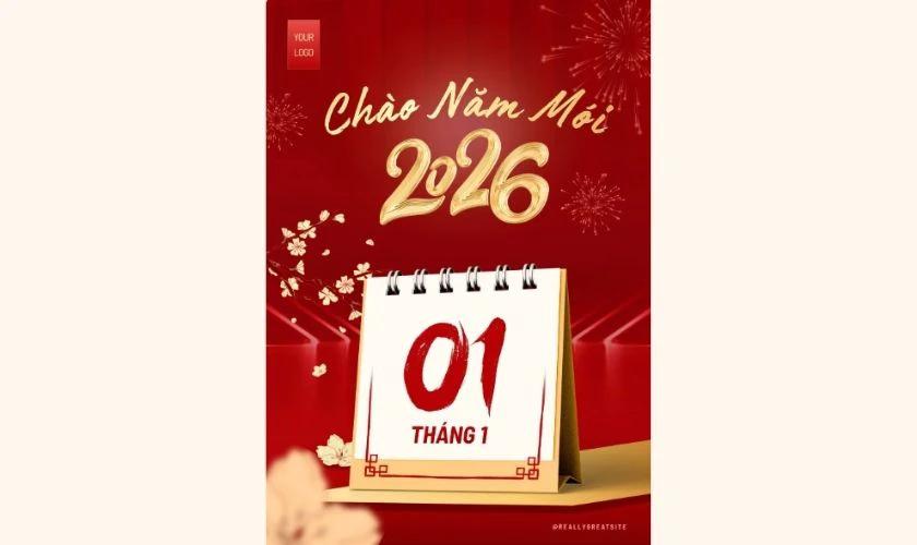 Mẫu thông báo nghỉ tết Dương lịch 2026 đăng Zalo