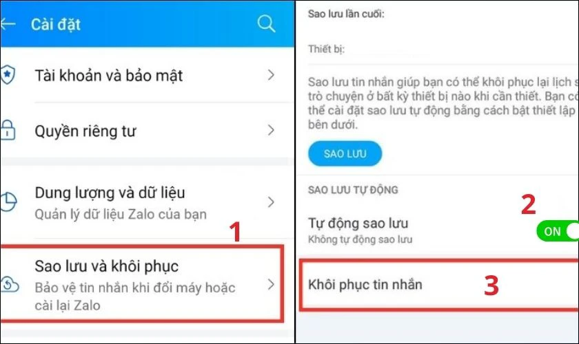 C&aacute;ch kh&ocirc;i phục tin nhắn đ&atilde; thu hồi tr&ecirc;n Zalo