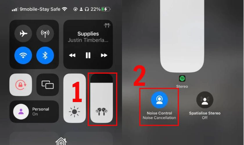 Thiết đặt c&aacute;c chế độ nghe tr&ecirc;n AirPods