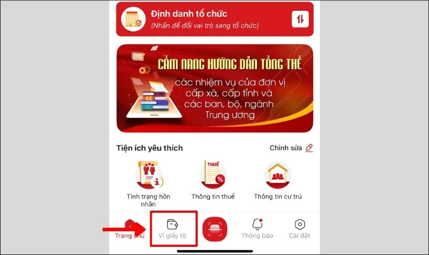 T&igrave;m v&agrave; nhấp v&agrave;o t&ugrave;y chọn v&iacute; giấy tờ