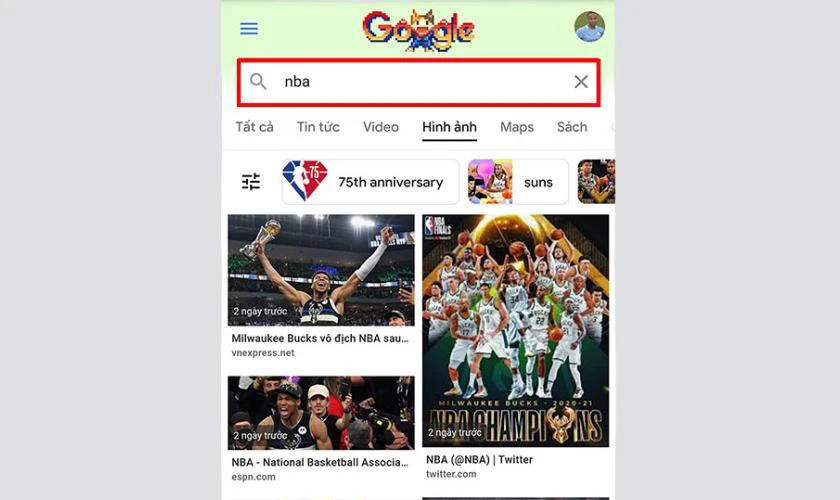 T&igrave;m kiếm bằng h&igrave;nh ảnh tr&ecirc;n điện thoại Android