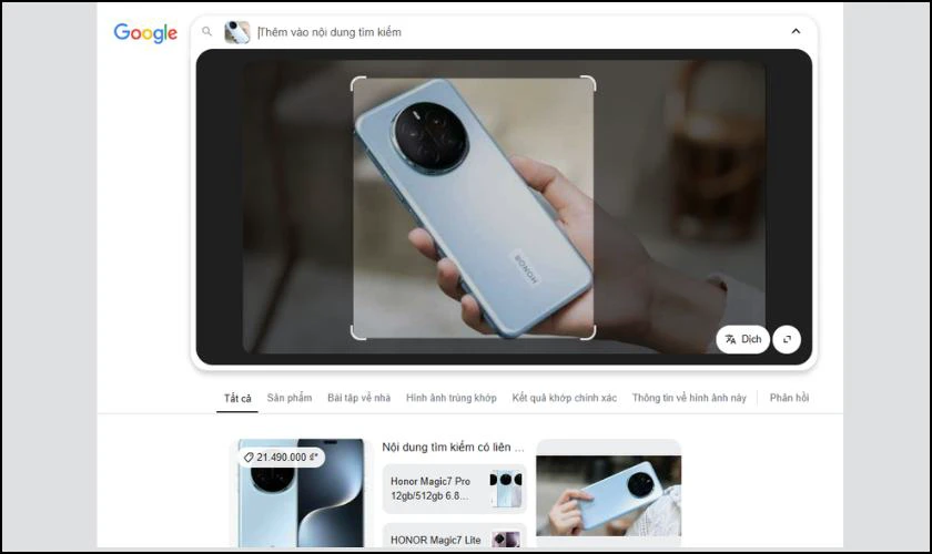 T&igrave;m bằng c&aacute;ch tải ảnh l&ecirc;n Google nhanh