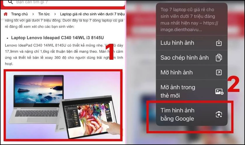 T&igrave;m kiếm bằng h&igrave;nh ảnh ngay tr&ecirc;n website b&agrave;i đăng