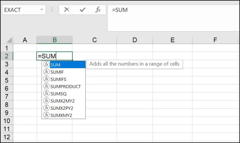 Tính tổng trong Excel