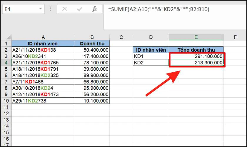 Cách tính tổng các mã giống nhau trong Excel hiệu quả