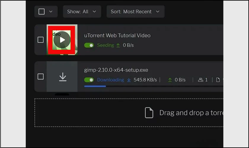 Theo d&otilde;i tiến độ tải file