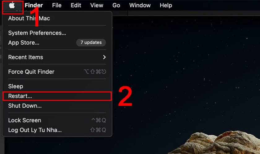 Khởi động lại MacBooK