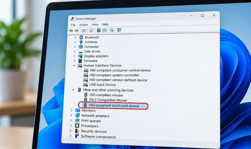Tìm Touchpad trong Mice and other pointing devices