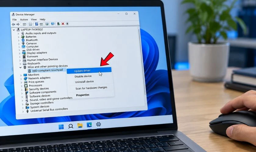 Nhấp phải thiết bị và chọn Update driver