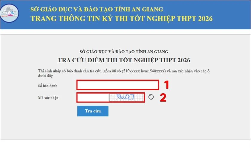 Cách tra cứu điểm thi tốt nghiệp thpt An Giang