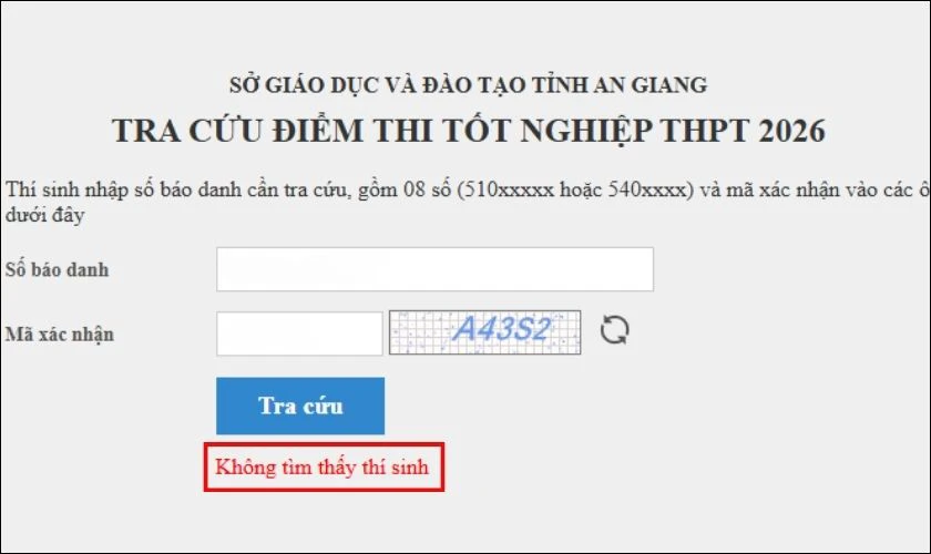 Không hiển thị kết quả tra cứu