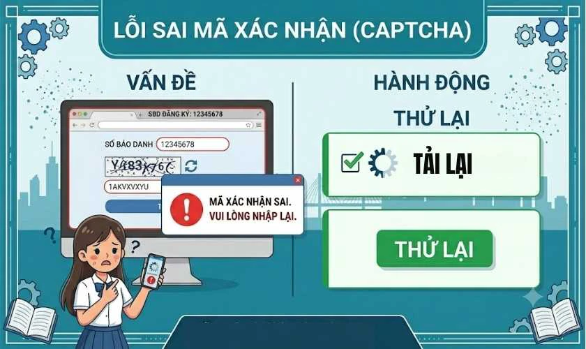 Lỗi sai mã xác nhận (captcha)