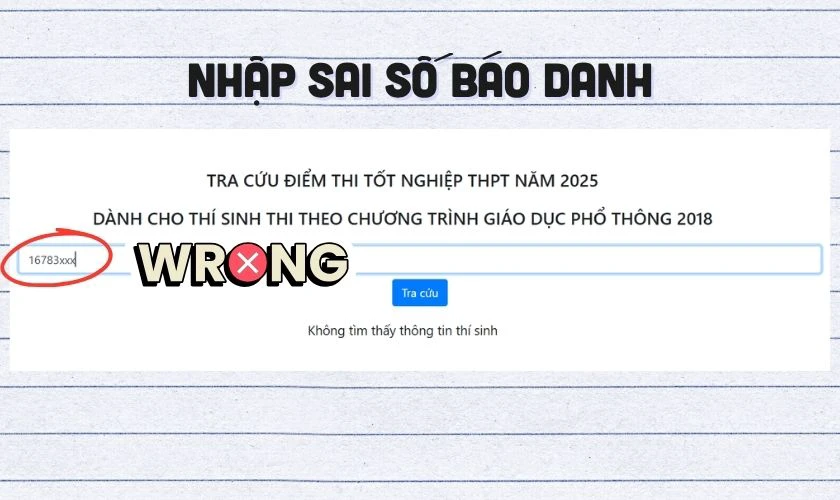 Lỗi thường gặp khi tra cứu điểm thi tốt nghiệp THPT Cao Bằng