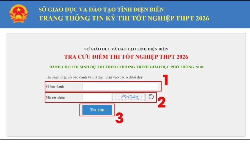Link tra cứu điểm thi tốt nghiệp THPT Điện Biên 2026 chính xác