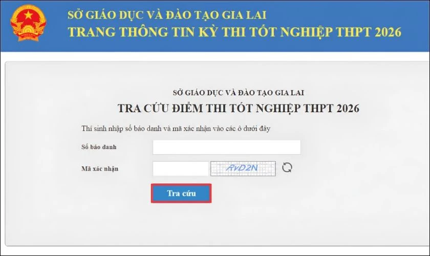 Tra cứu điểm thi tốt nghiệp THPT Gia Lai nhanh