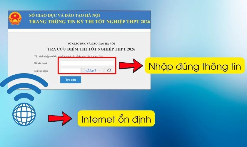 Lưu ý khi tra cứu điểm thi tốt nghiệp THPT Hà Nội