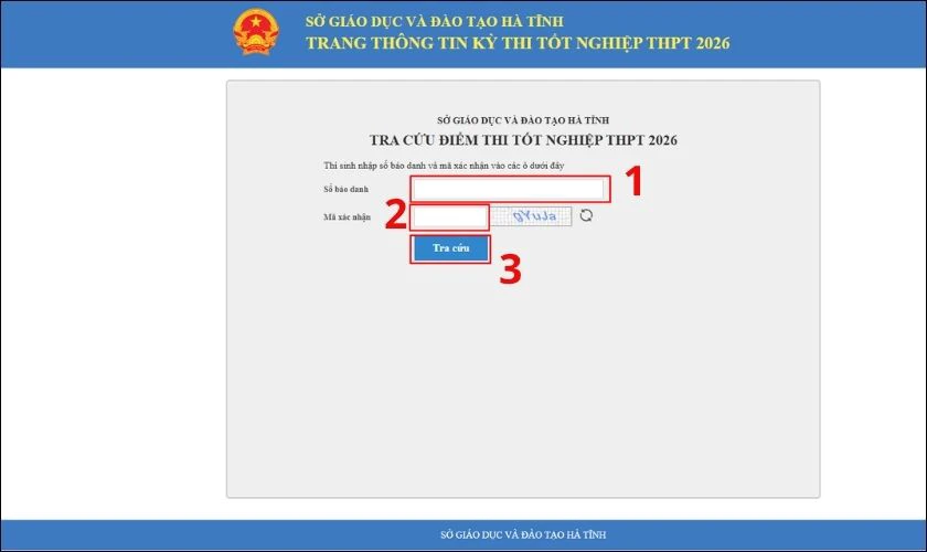 Cách tra cứu điểm thi tốt nghiệp THPT Hà Tĩnh 2026 nhanh chóng
