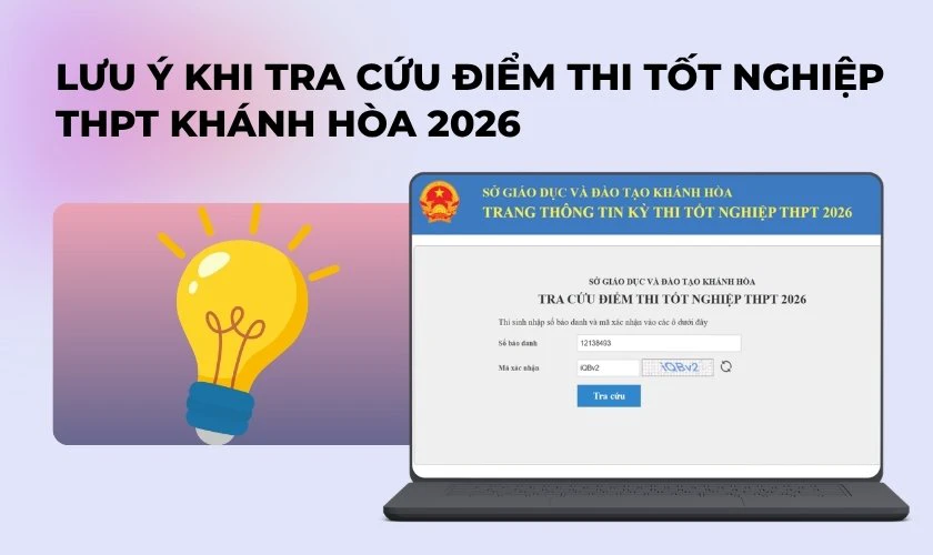 Lưu ý khi tra cứu điểm thi