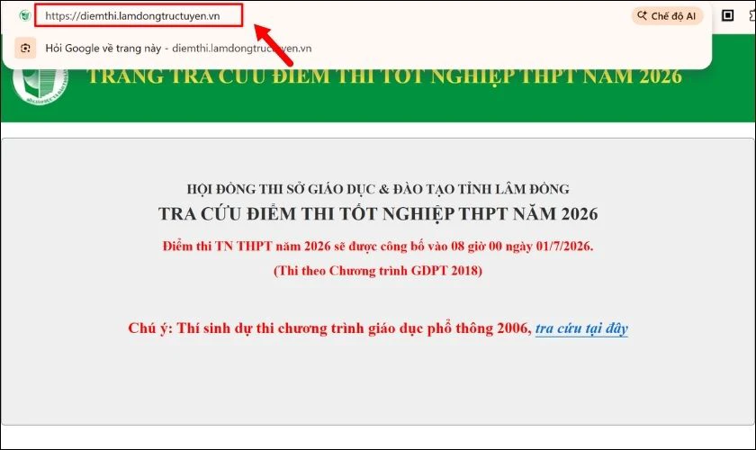 Cách tra cứu điểm thi tốt nghiệp THPT Lâm Đồng
