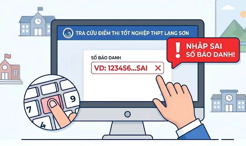 Nhập sai số báo danh