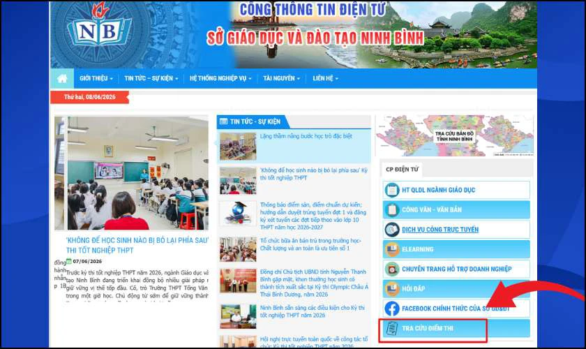 Tra cứu điểm thi tốt nghiệp THPT Ninh Bình