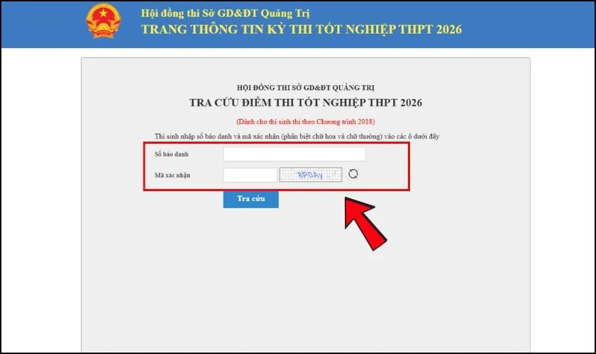 Tra cứu điểm thi tốt nghiệp THPT Quảng Trị nhanh