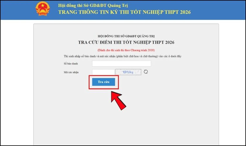 Tra cứu điểm thi tốt nghiệp THPT Quảng Trị miễn phí