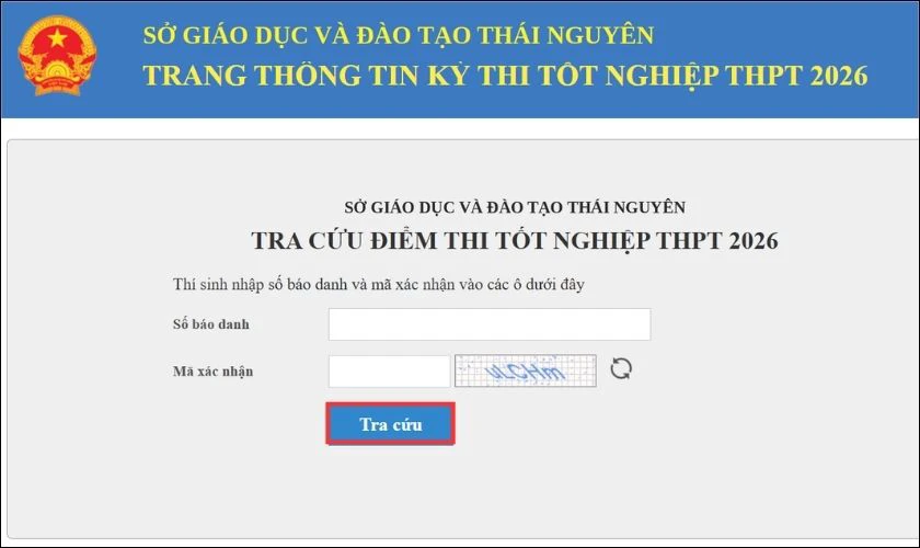 Bấm tra cứu để xem kết quả