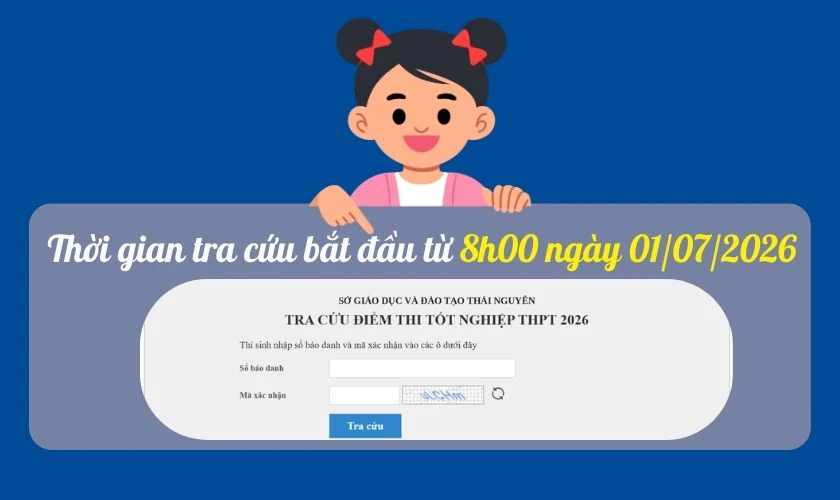 Thời gian tra cứu điểm thi tốt nghiệp THPT Thái Nguyên