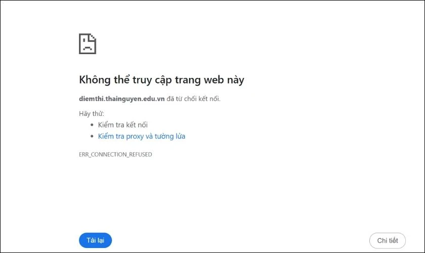 Lỗi thường gặp khi tra cứu điểm thi tốt nghiệp THPT Thái Nguyên