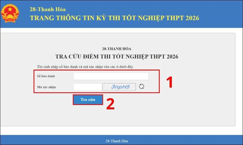Cách tra cứu điểm thi tốt nghiệp THPT Thanh Hóa 2026 nhanh chóng